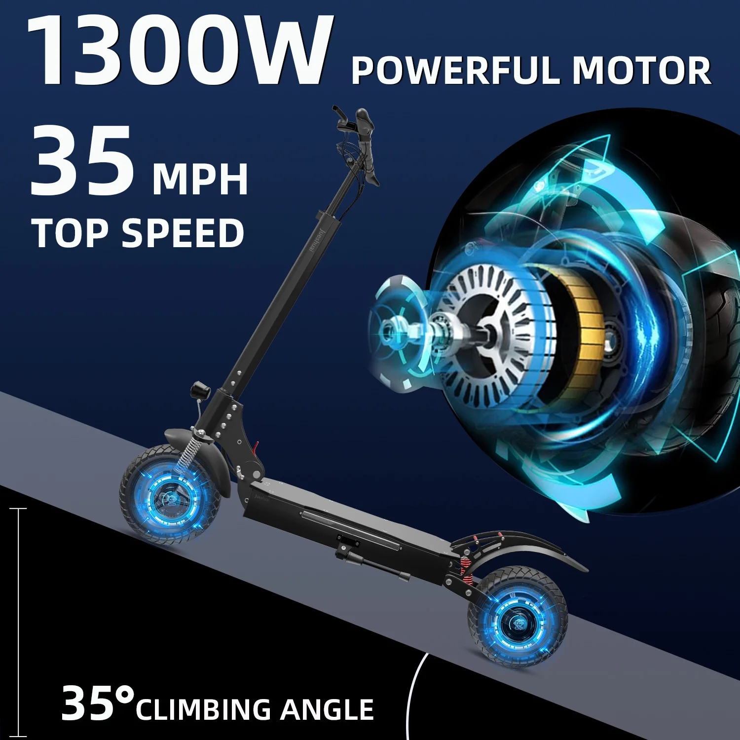 AJOOSOS X750 Electric Scooter - 1300W Powerful Motor, 35 mph Max Speed, 40 Miles Long Range, Foldable Electric Scooter for Adults - Radiant Selections