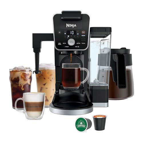 Ninja CFP451CO DualBrew System 14-Cup Coffee Maker, Single-Serve Pods & Grounds, 4 Brew Styles, Built-In Fold Away Frother