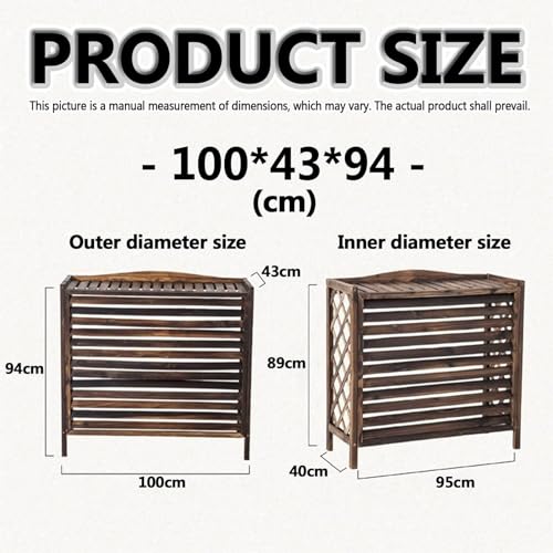 Thickened Board Wooden Air Conditioner Outer Frame,Wooden Flower Stand Outdoor,Air Conditioner Fence Privacy Screen