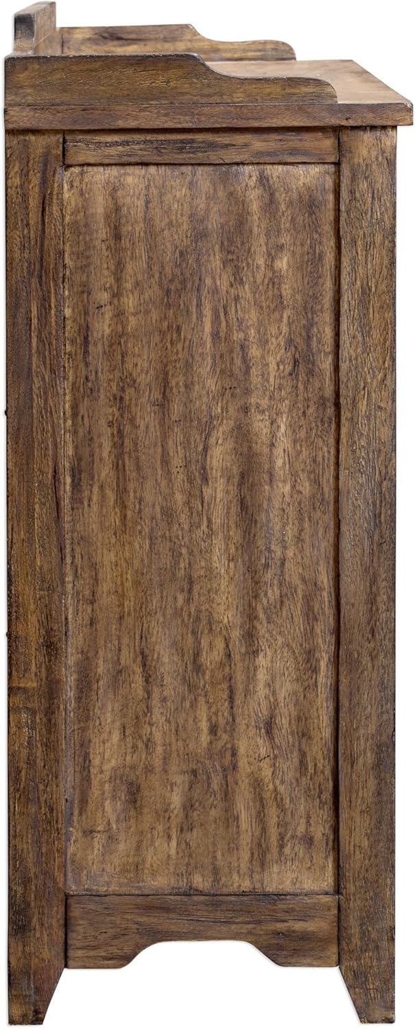 MY SWANKY HOME Rustic Vintage Antique Style Storage Bin Hobby Cabinet Cupboard Six Drawer Wood