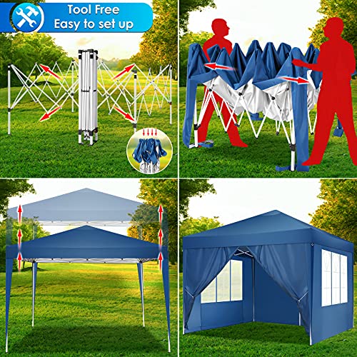 COBIZI Canopy 10x20 Pop Up Canopy Tent with 6 Sidewalls Party Tents for Parties Weddings Backyard Waterproof Canopy Outdoor Commercial Canopy Event