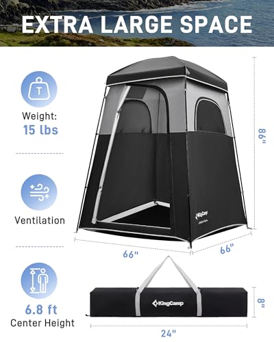 KingCamp Shower Tent, Portable Privacy Tent Outdoor Camping 1/2 Room Toilet Tents with Shower Bag & Dressing Room for Travel Beach Tailgate