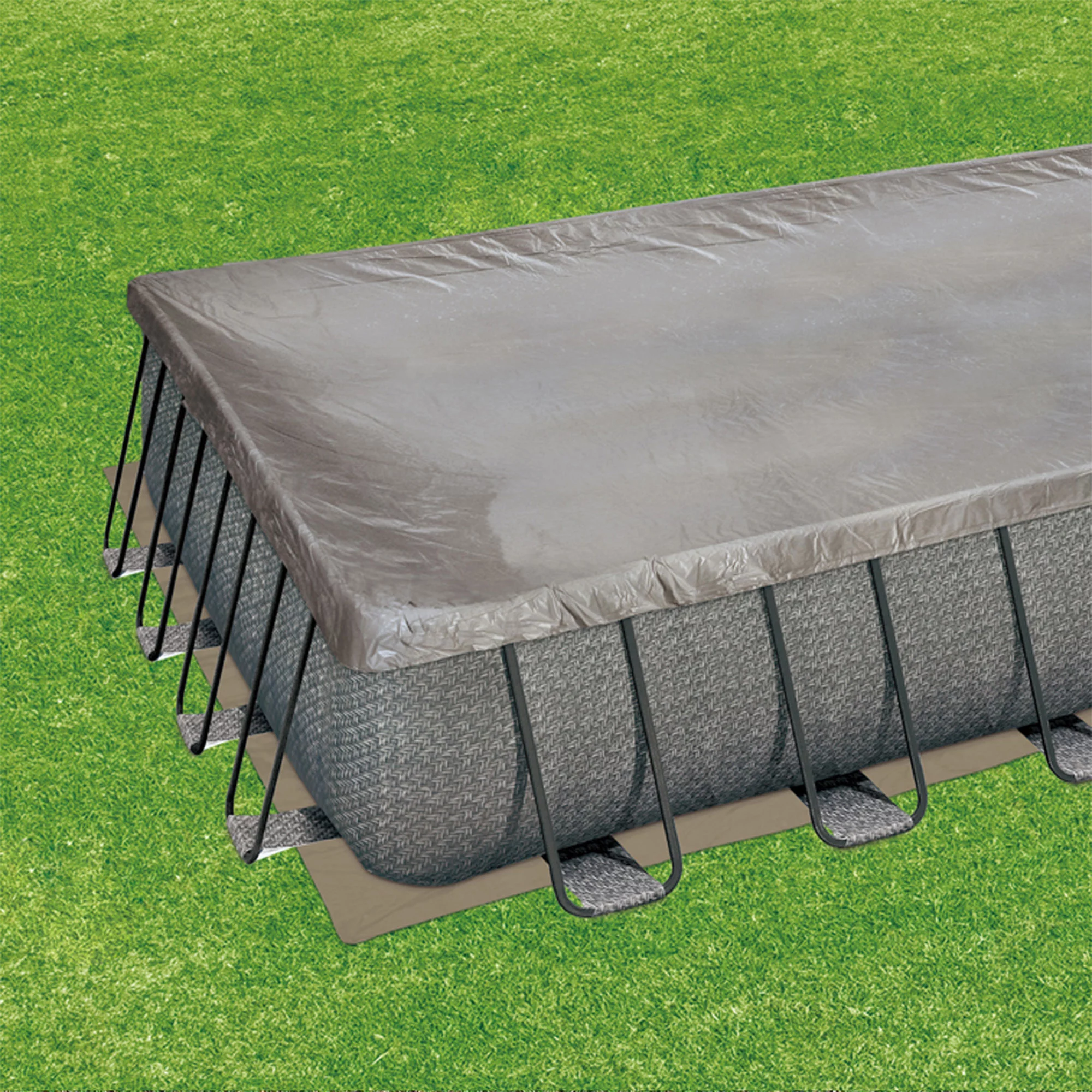 Summer Waves 24 x 12 x 4.5' Rectangle Above Ground Frame Swimming Pool Set