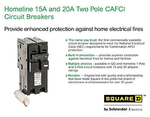 Square D by Schneider HOM215CAFIC Homeline 15 Amp Two-Pole CAFCI Circuit Breaker