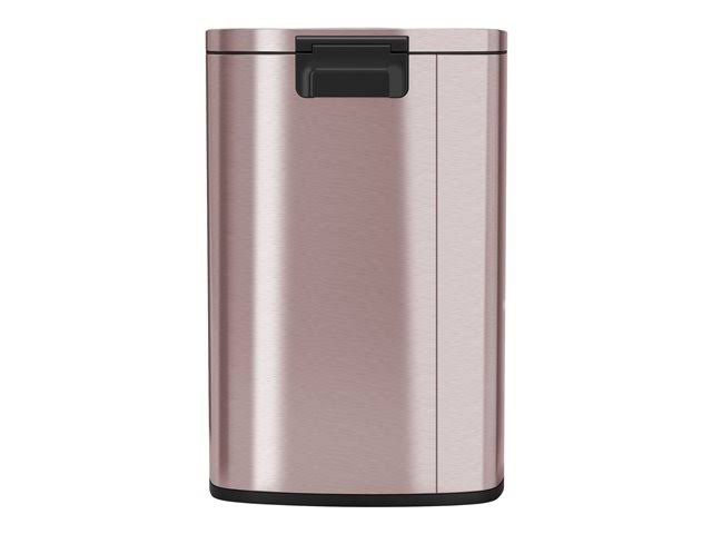 iTouchless SoftStep 13.2 Gallon Stainless Steel Step Garbage Kitchen Trash Can with Odor Control, Rose Gold