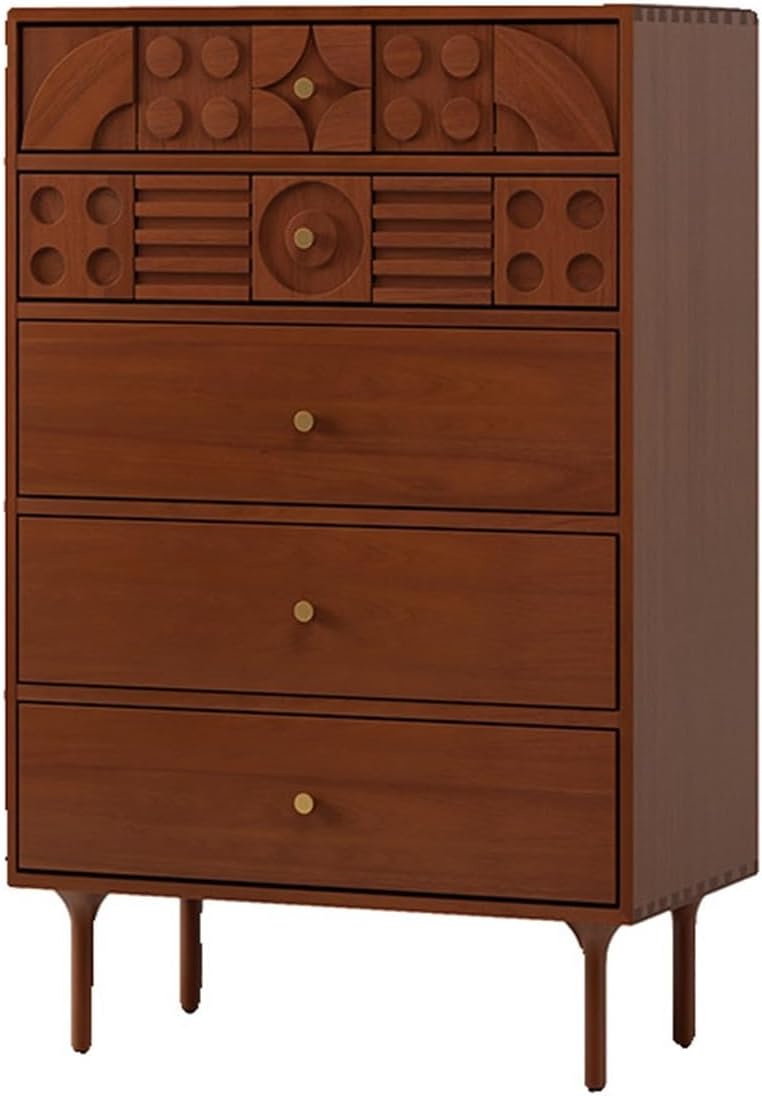 bedroom drawers 5 Drawer Dresser, Chest of Drawers with Gold Handles, Wood Dresser with Legs, Nightstand with Drawers for Bedroom