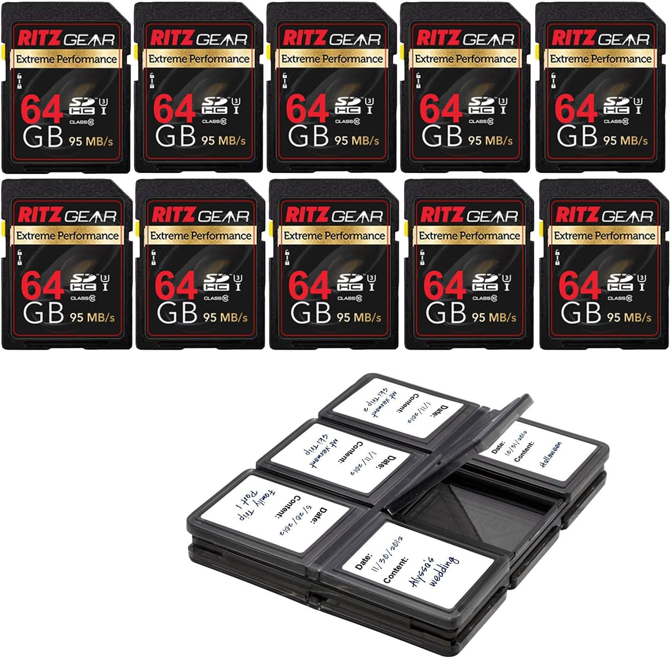 RITZ GEAR Extreme Performance HighSpeed UHS-I SDXC 128 GB 90/60 MB/S U3 A1 C10 V30 MemoryCard(2 Units) Designed for SDDevices That can Capture Full