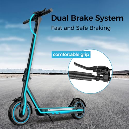 Electric Scooter for Adults, 19/25 Mph Max Speed, 21/25/35 Miles Range,350/500/600W APP Control E-Scooter with 8.5"/10" Inflatable tire