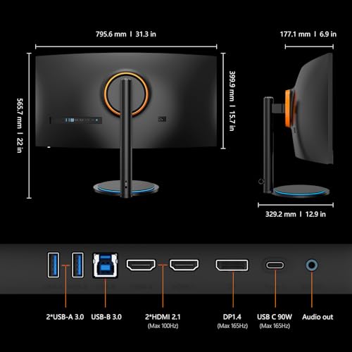 INNOCN 45C1R 45 Inch 5120 x 1440p Ultrawide Curved Gaming Monitor, R1500, HDR400, USB Type-C 90W Power Delivery, PIP/PBP, Built-in Speaker