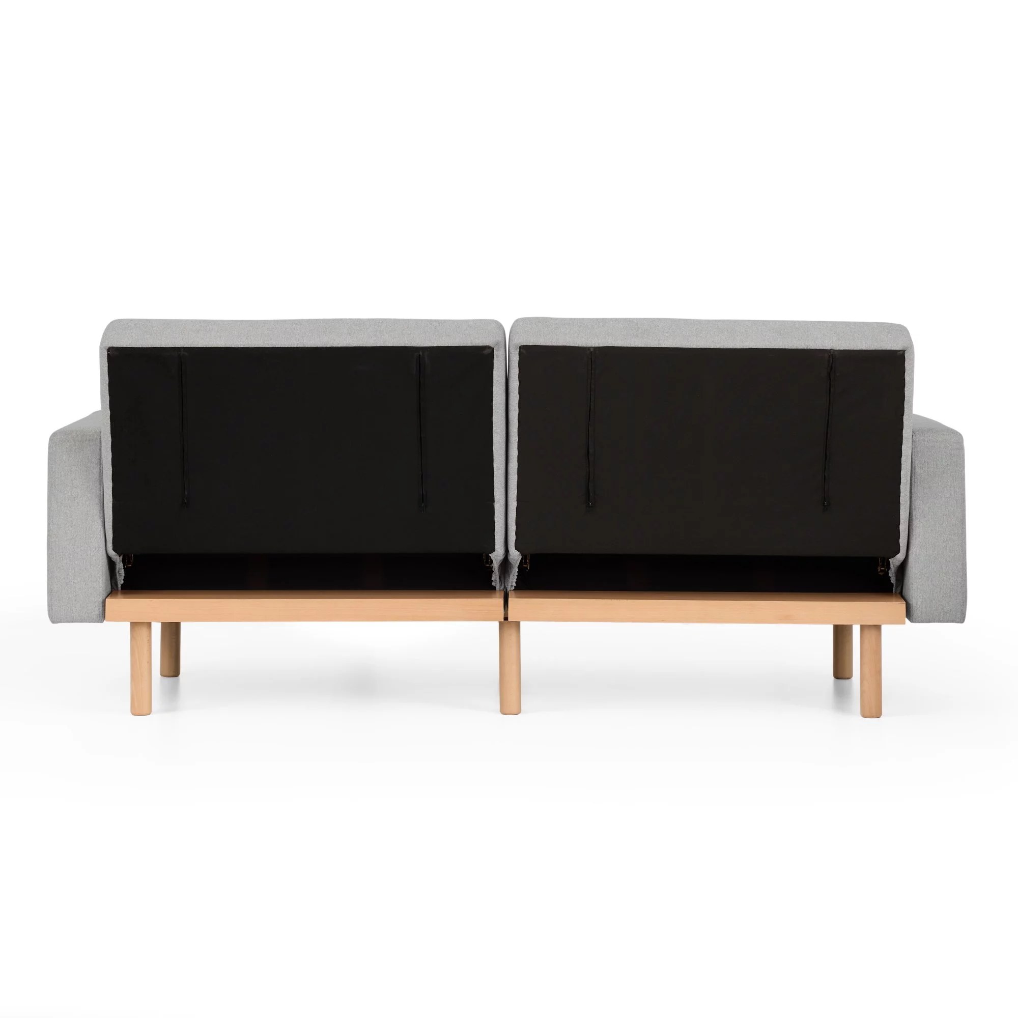 Mayview Upholstered Wood Base Futon, Light Gray
