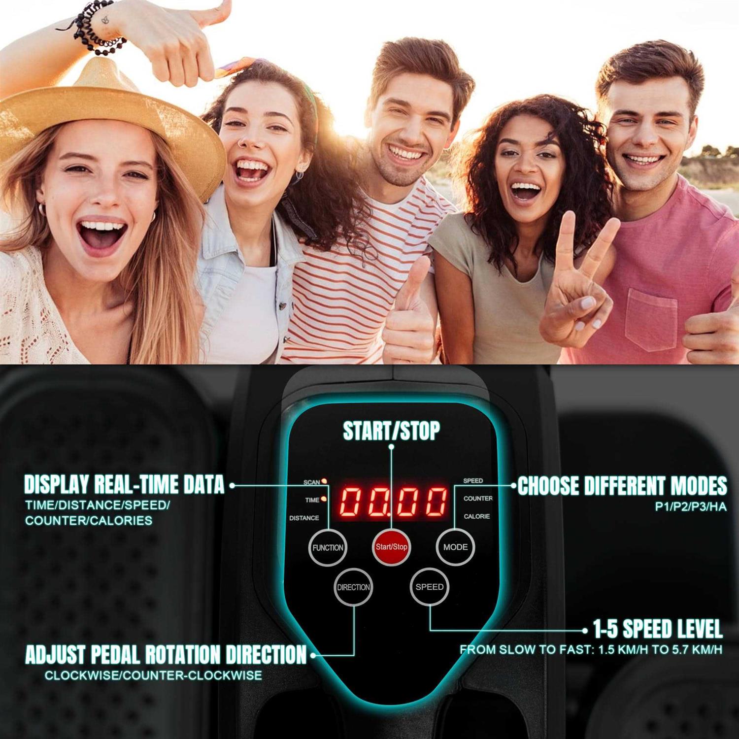 Tappio Under Desk Elliptical Electric Foot Pedal Exerciser Fully Assembled Seated Elliptical - Sports Supplies Online Store