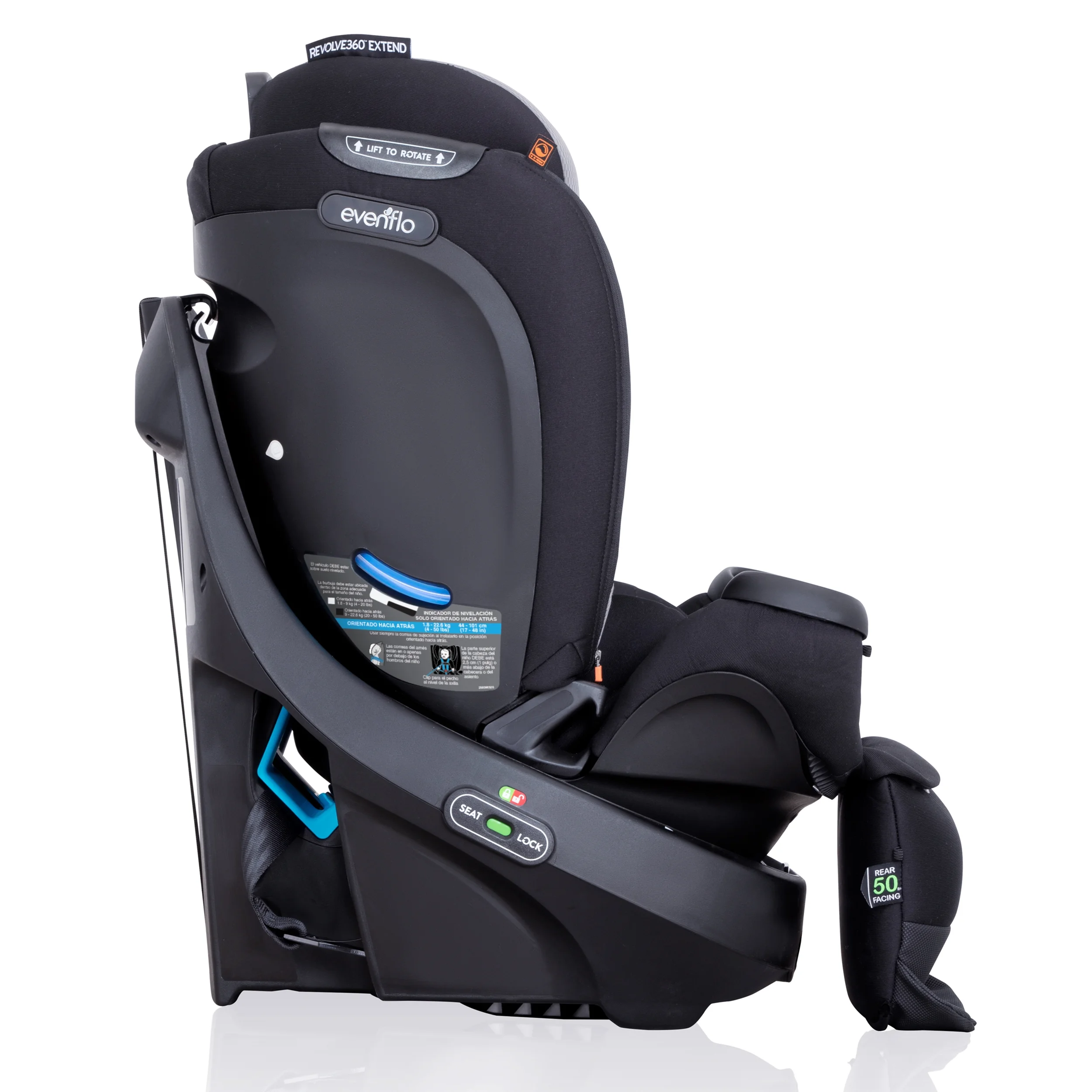 Revolve360 Extend All-in-One Rotational Car Seat with Quick Clean Cover (Revere Gray)