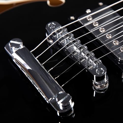 Redid Semi-Hollow Body Electric Guitar RD-100 Jazz Guitar with F-Hole,Maple neck,humbucker Pickups(Brown)