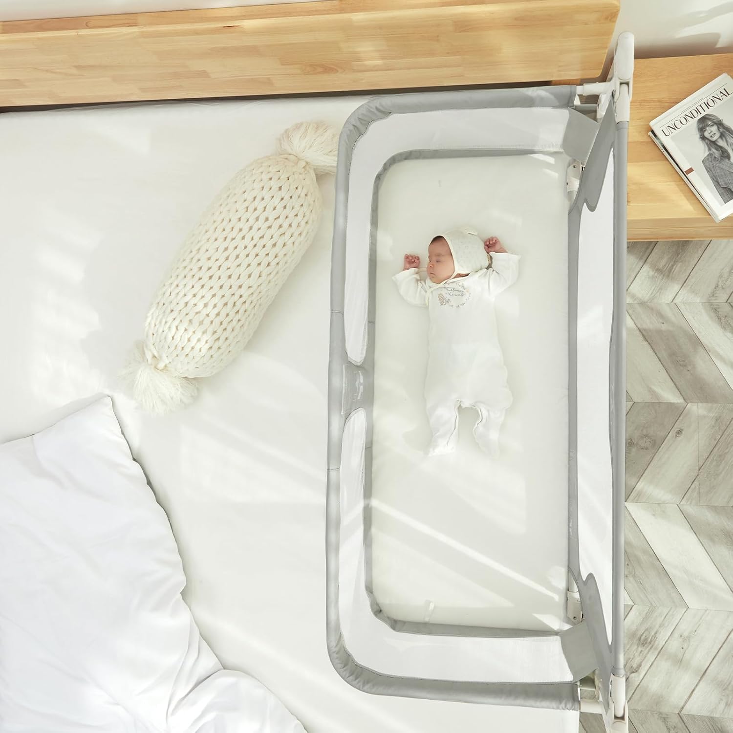SISTINE Baby Bedside Crib, 3 in 1 Baby Bassinet, Baby bedside bassinet, Safe bedside bassinet