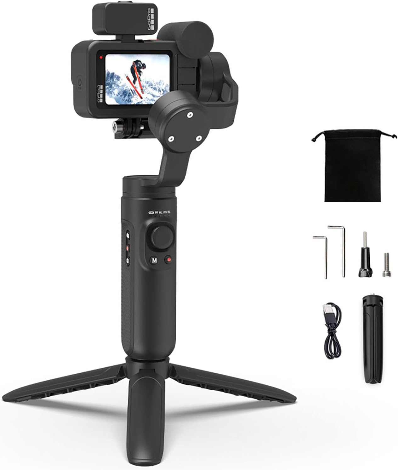 INKEE Falcon Plus Gimbal Stabilizer for Action Cameras 3-Axis Professional Camera Handheld Gimbal for GoPro Hero10, 9, 8, 7, 6, 5, OSMO Action