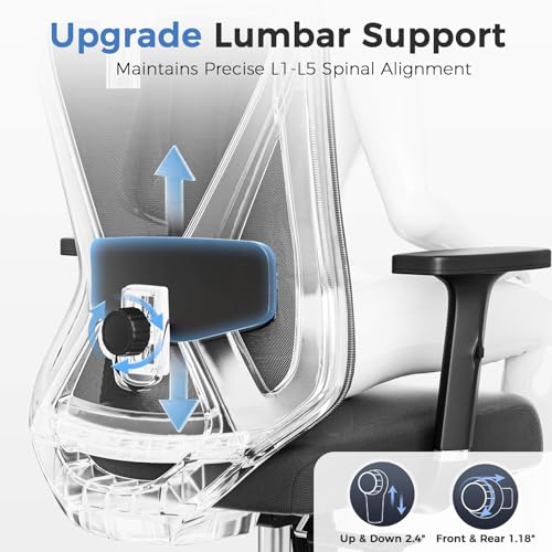 COMHOMA Office Chair Ergonomic Big and Tall Gaming Chair 350 LBS with 3D Adaptive Lumbar Support & Headrest