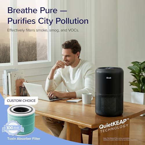 LEVOIT Air Purifiers for Home Bedroom, HEPA Sleep Mode, AHAM VERIFIDE, Smart WiFi for Home Large Room, Quiet Cleaner for Pet Hair, Allergies, Dust