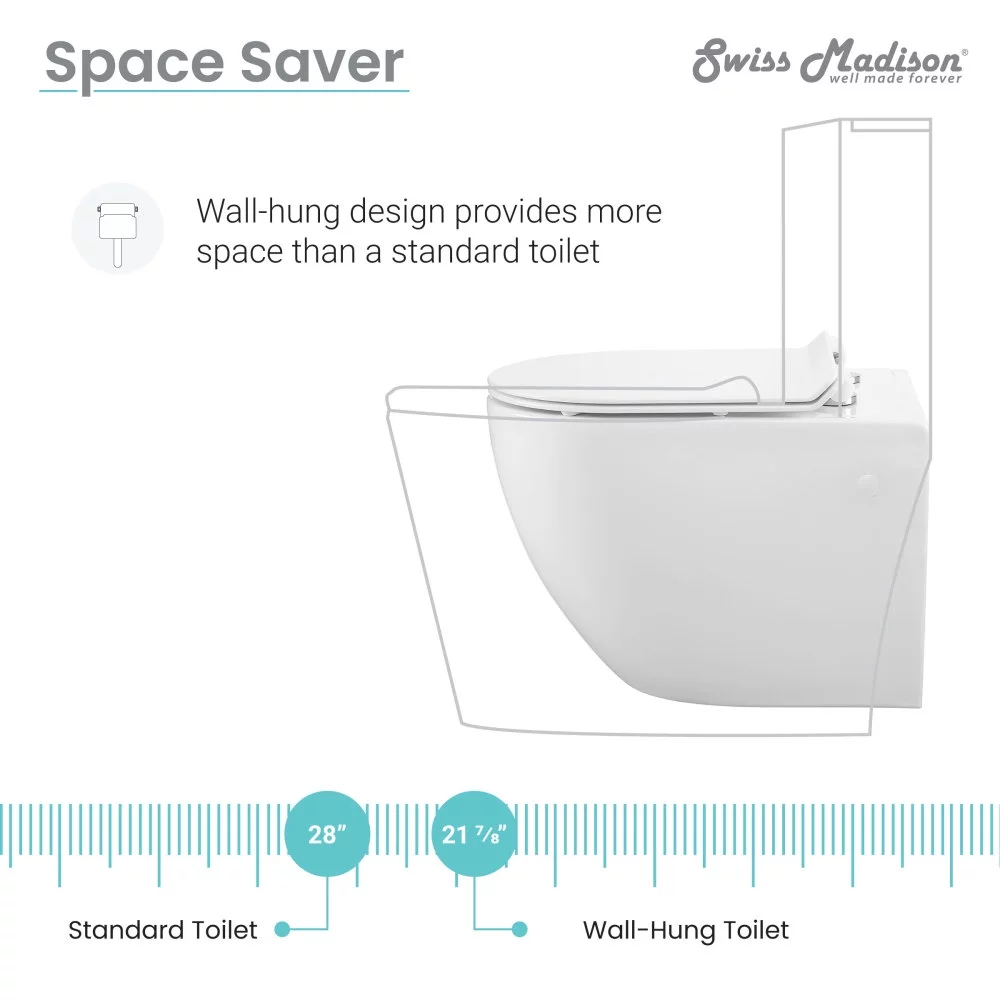 Swiss Madison St. Tropez Wall Hung Toilet Bundle (SM-WT449, SM-WC424, SM-WC001C) Bowl