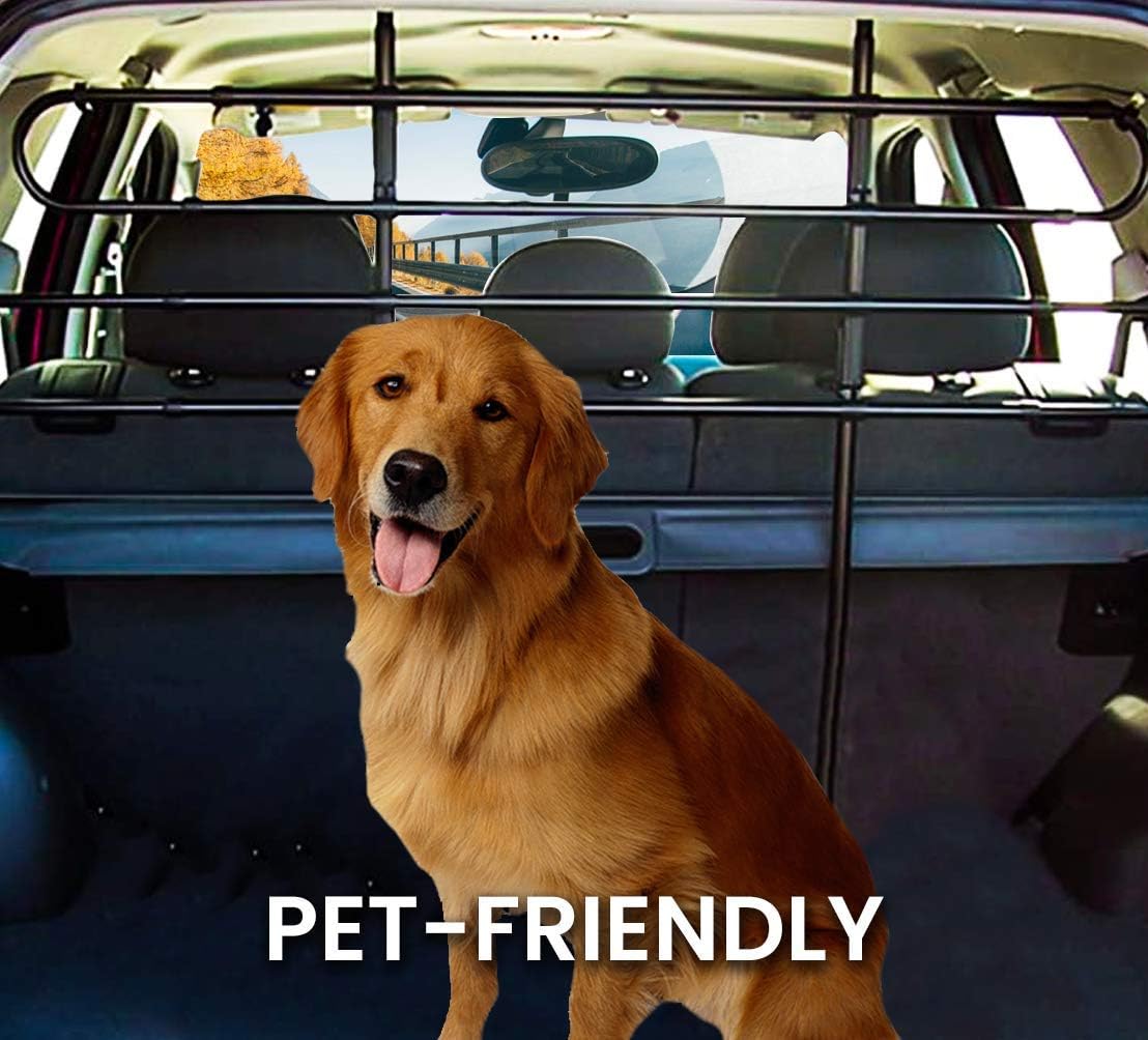 Zento Deals Metal Dog Barrier - Adjustable and Universal for Cars - Easy Install Dog Car Gate