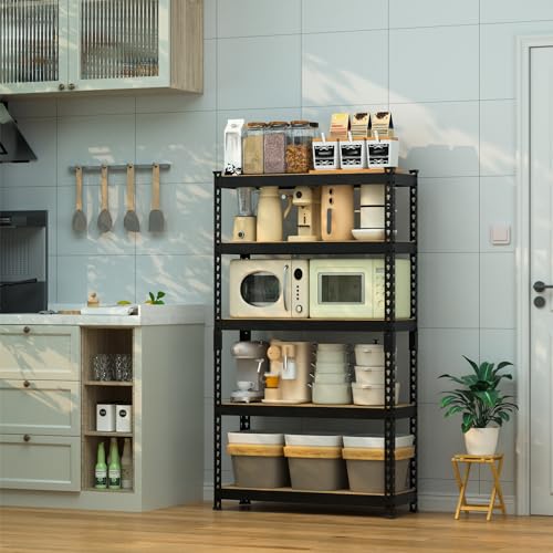 WORKPRO 5-Tier Metal Shelving Unit, 48”W x 24”D x 72”H, Heavy Duty Adjustable Storage Rack, 4000 lbs Load Capacity (Total), for Garage, Basement
