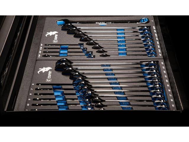 Capri Tools SmartKrome Combination Wrench Set with The Mechanic's Tray, SAE 1/4 to 1-Inch, 13-Piece