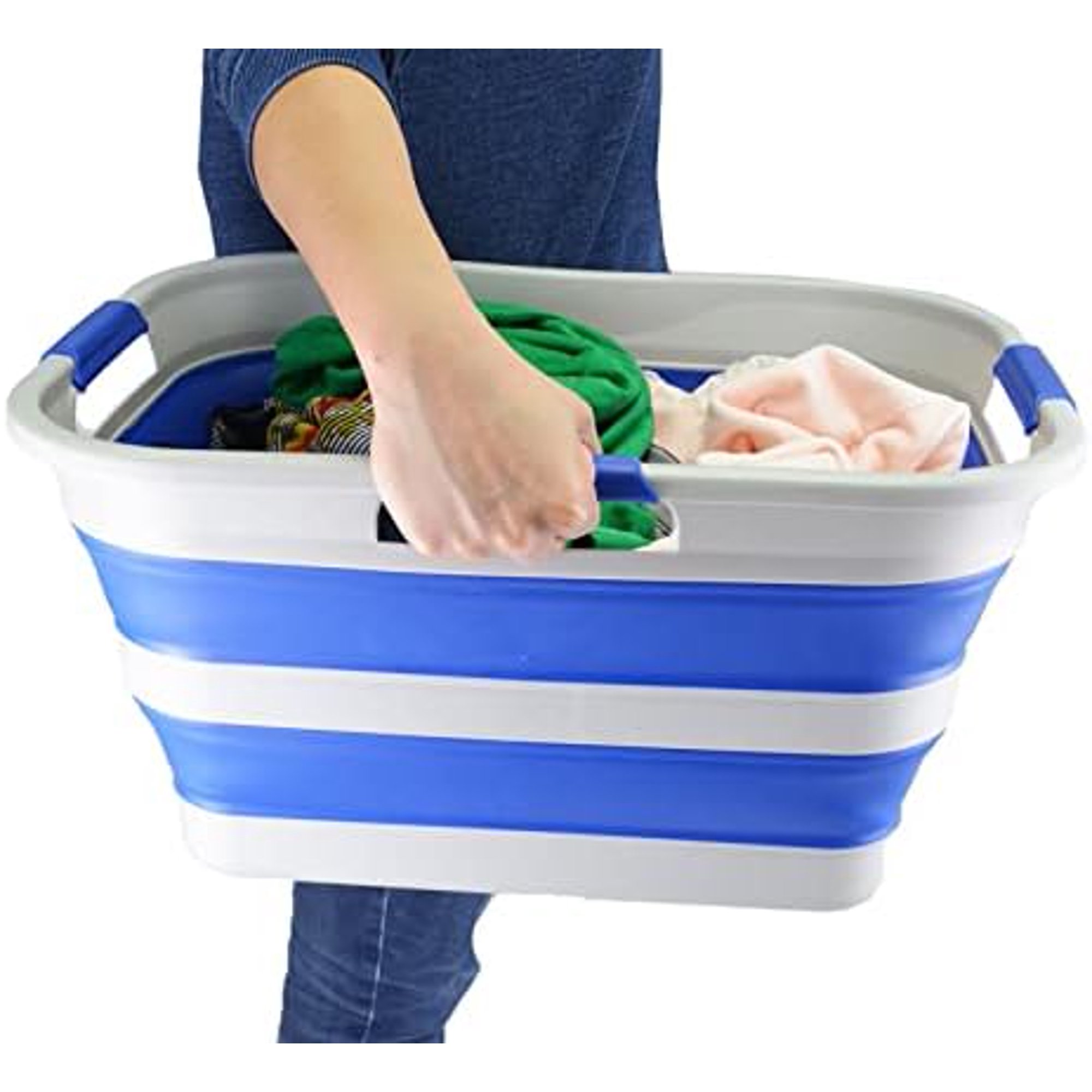 30L(8 gallon) Collapsible Plastic Laundry Basket - Foldable Pop Up Storage Container/Organizer - Space Saving Hamper/Basket