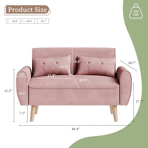Vongrasig 47" Small Modern Loveseat Sofa