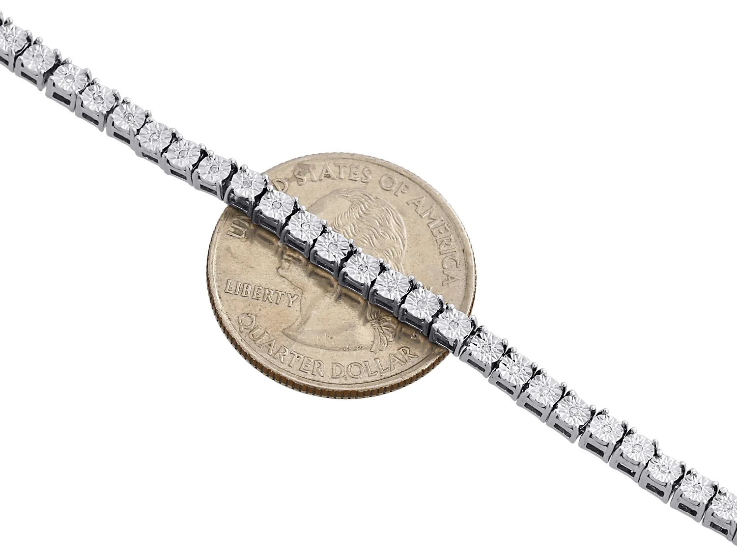 Mens 1 Row Necklace Genuine Diamond Link Choker Chain 18" Sterling Silver 1/2 CT.