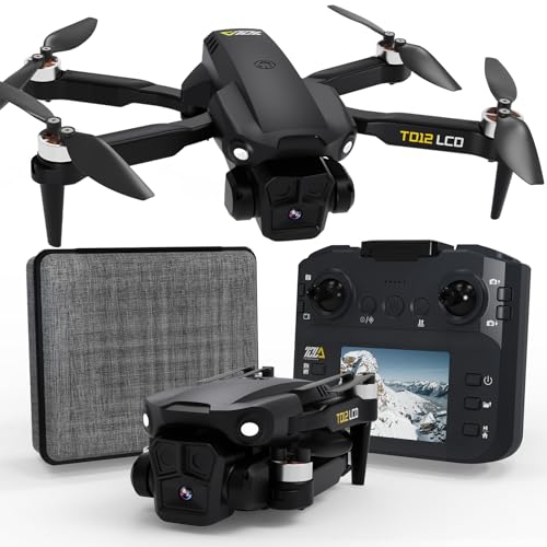 Brushless Motor Drone with LCD Screen Remote Control Drone for Beginners Drones with Camera Foldable RC Quadcopter for Adults TD12LCD