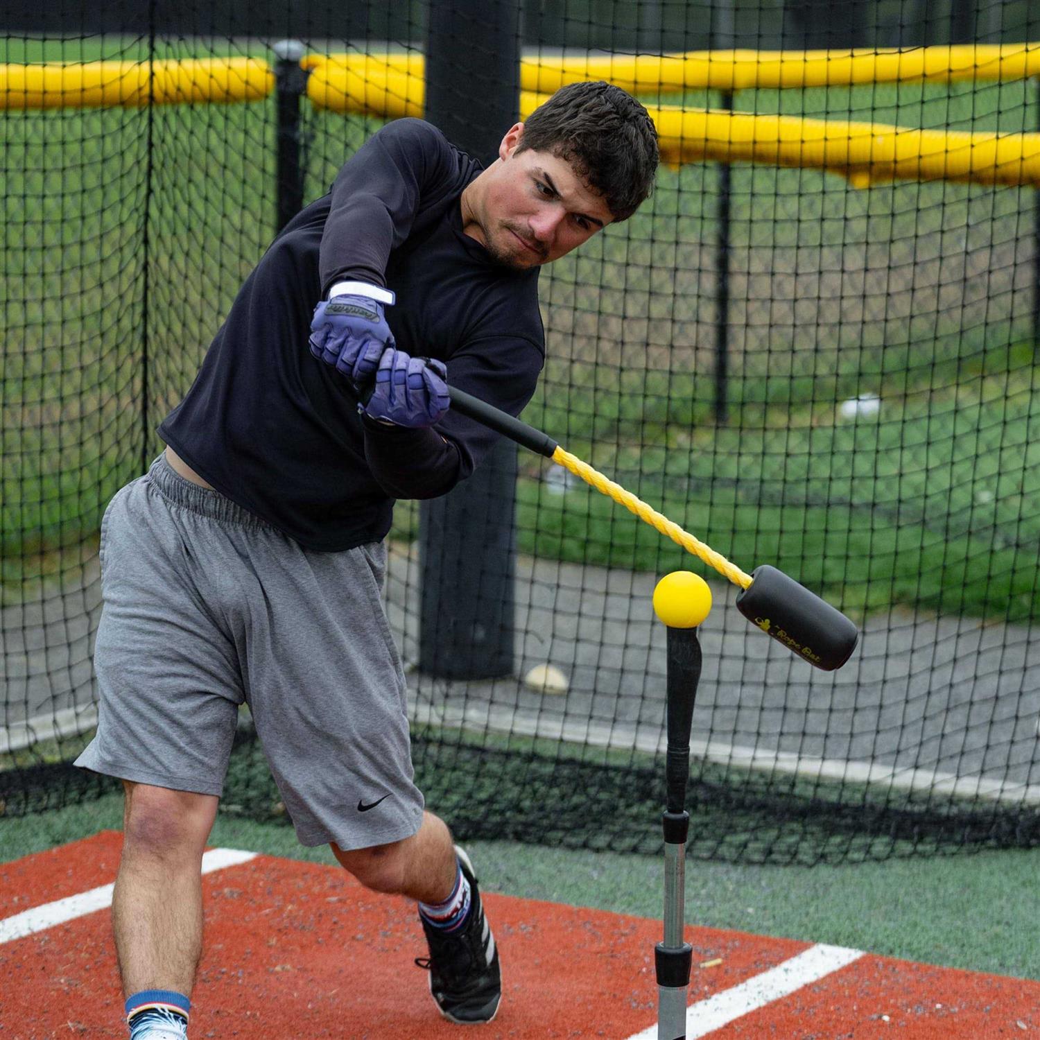Rope Bat Ultimate Rope Bat Swing Trainer w/ 3 Soft Training Balls – Baseball &amp; Softball Hitting Trainer - Sports Supplies Online Store