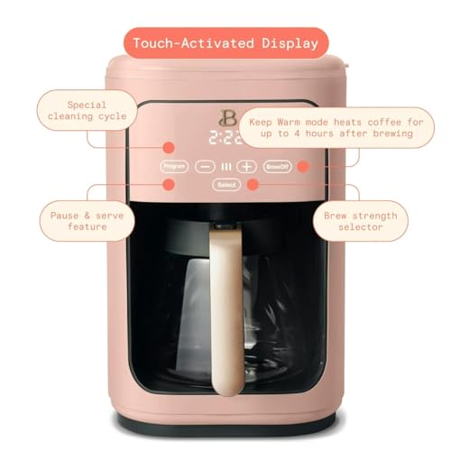 Beautiful Coffee Maker, 14-Cup, Touch Display, Programmable, 1200W, Stainless Steel, Keep Warm, 24h Timer dishwasher-safe (Black Sesame)
