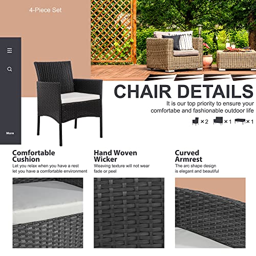 Shintenchi 4 Piece Outdoor Patio Furniture Sets