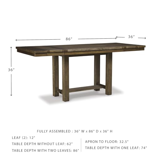 Signature Design by Ashley Robbinsdale Casual Removable Center Leaf Dining Extension Table with Trestle Base, White