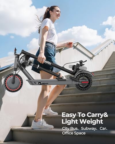 Electric Scooter with Seat, 500W Motor, 10" Solid Tires Electric Scooters for Adults & Teens, MAX 22Mph, 22 Miles Long Range