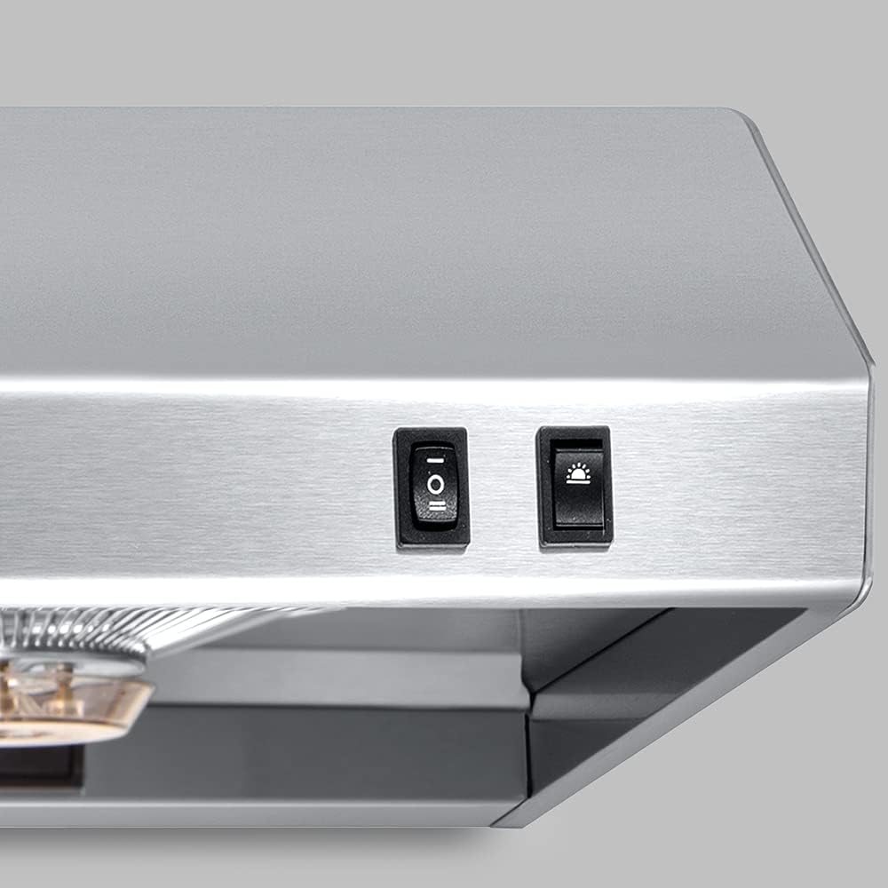 PACIFIC 30'' Economy Under Cabinet Range Hood PR2017-30S, 2-Speed Level, Stainless Steel, Max. 650CFM, Filter-Less Design, Easy to clean