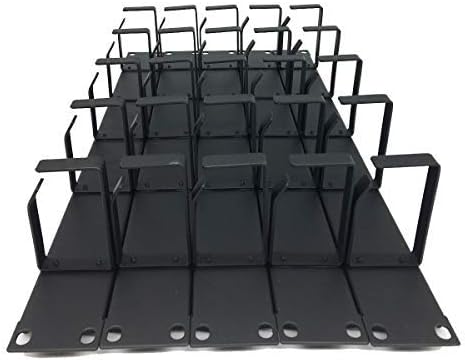 (5 Pack) 1U 5 D-Ring Cable Manager - 19 Inch Horizontal Rack Mount Metal Server Rack Wire Management System (5RCM5PC)