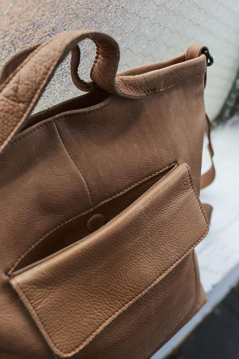 Latico Leathers Bianca Leather Tote Bag for Women (Brown) - Made From 100% Authentic Leather Handcrafted by Artisans