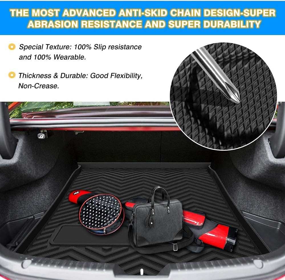 KUST Custom Fit Cargo Liner for Mazda 6 2017 2018 2019 2020 2021 Mazda6 Cargo Trunk Mat Tray All Weather Car Mats Black