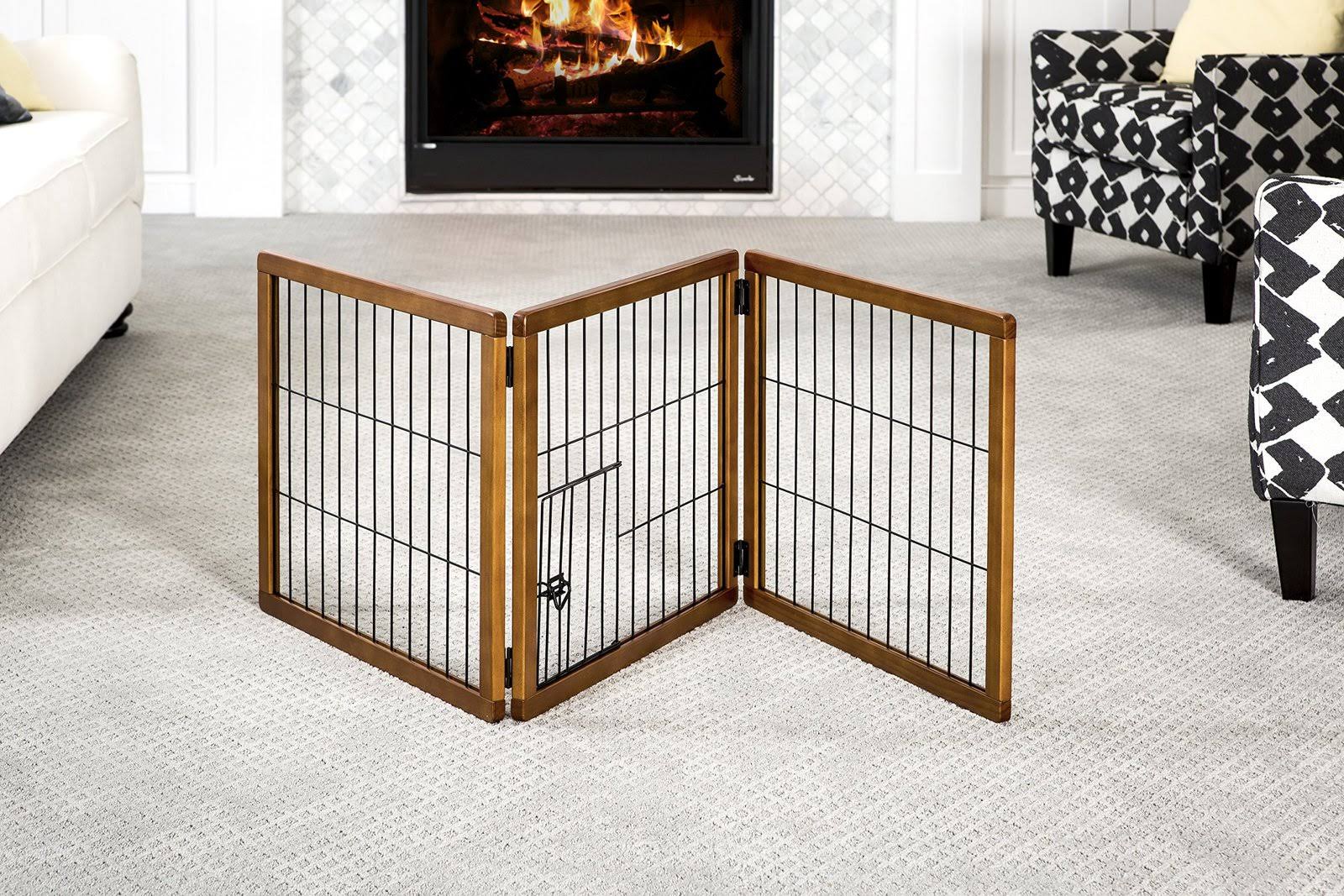 Carlson Pet Design Paw 3 Panel Wooden Gate