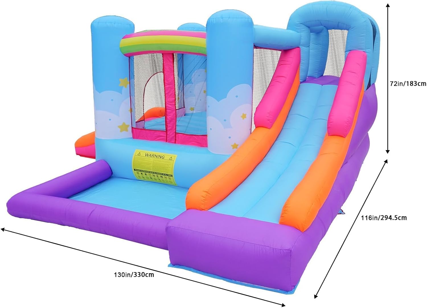 Inflatable Bounce House for Kids 3-6,Indoor Toddler Bouncer with Air Blower,Ball Pit,Slides,Reinforced PVC Bounce Floor