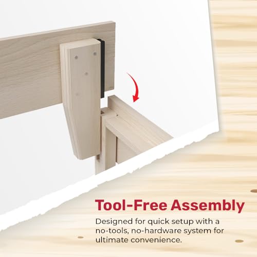 Solid Hardwood Platform Bed Frame with Slats, Quality Crafted in Pennsylvania, USA from Poplar by Mennonite Artisans, No Box Spring Needed