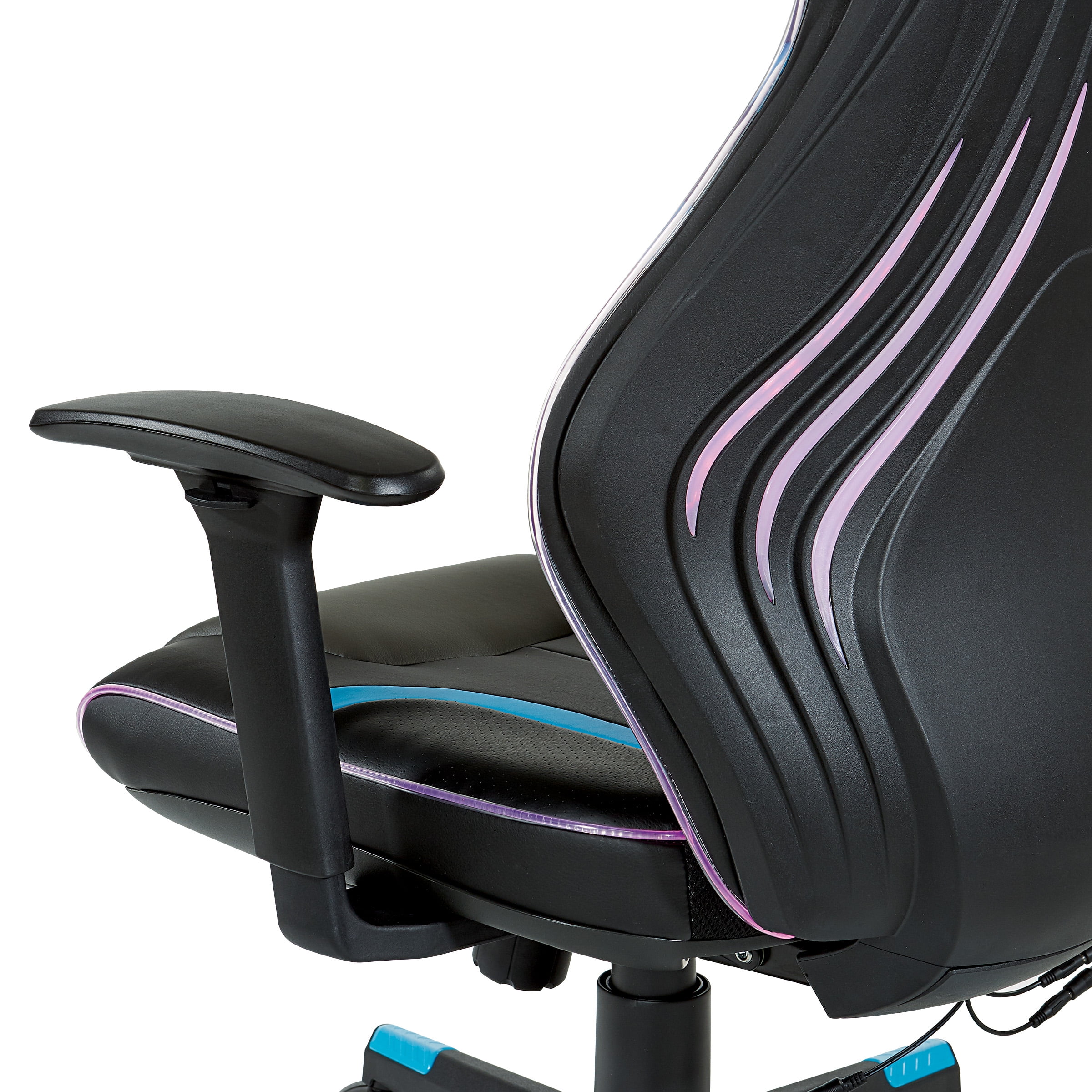 OSP Home Furnishings Lumbar Support & Adjustable Swivel Gaming Chair, Gray