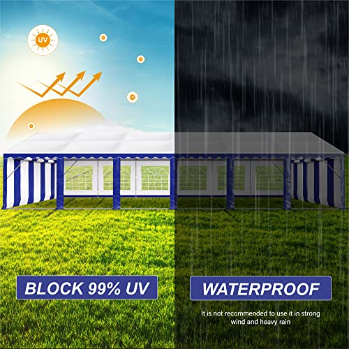 PHI VILLA 20'x16' Outdoor Heavy Duty Party Tent Large Commercial Canopy Wedding Event Shelter with Removable Sidewalls & 3 Storage Bags for Patio