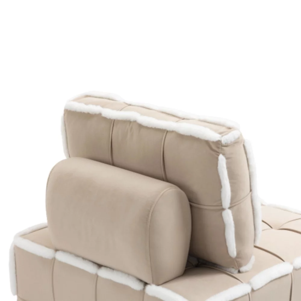 Upholstered Deep Seat Armless Accent Single Lazy Sofa Lounge Arm Chair
