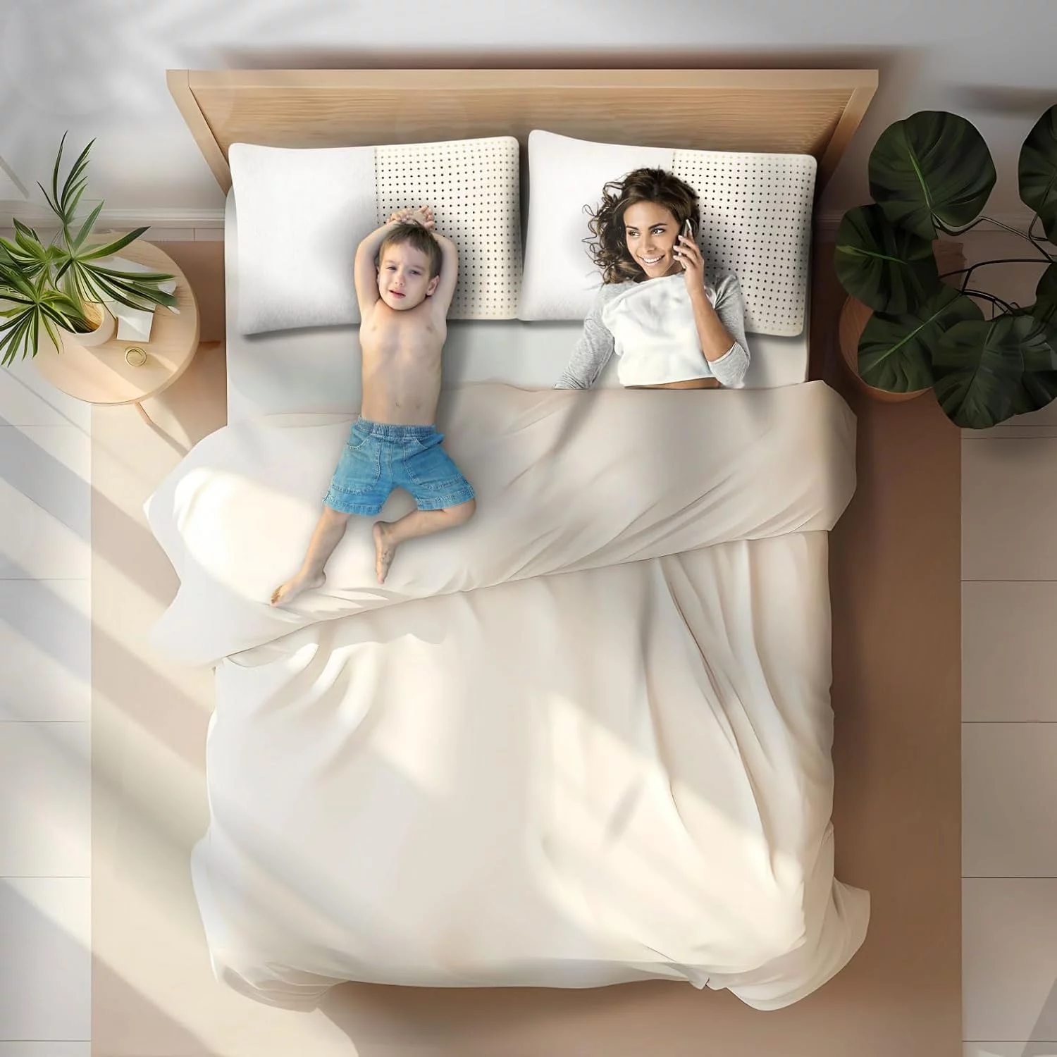 Talalay Latex Pillow With  Cotto Cover, Kig Size, Medium, GOTS Certified, Bed Pillow For Sleepig, For Back, Stomach  Side Sleepers