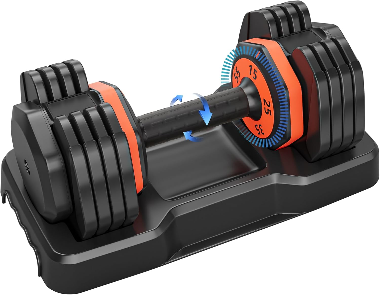55LB Dumbbell Set, 5-IN-1 Single Black Dumbbell with Anti-Slip Handle, Exercise Fitness Equipment for Home Gym Weight Strength Training