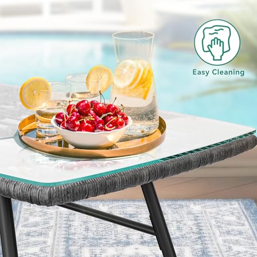 YITAHOME 4 Piece Patio Furniture Set, Wicker Outdoor Bistro Set