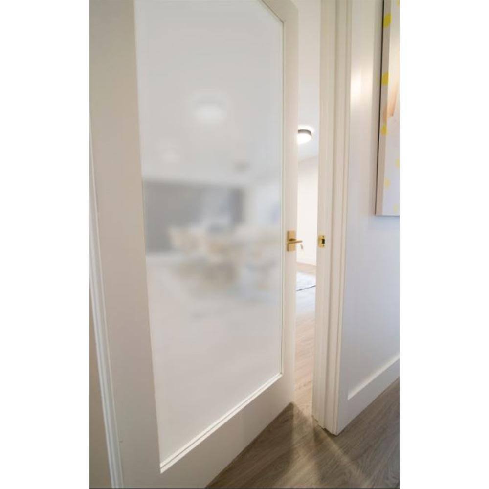 Krosswood Doors 30 in. x 80 in. 1-Lite Satin Etch Solid Core MDF Primed Interior Door Slab