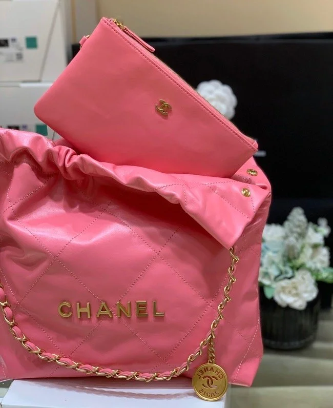 Chanel 22 Handbag Coral Pink For Women 14.4 in/37cm AS3261 B08037 NH621