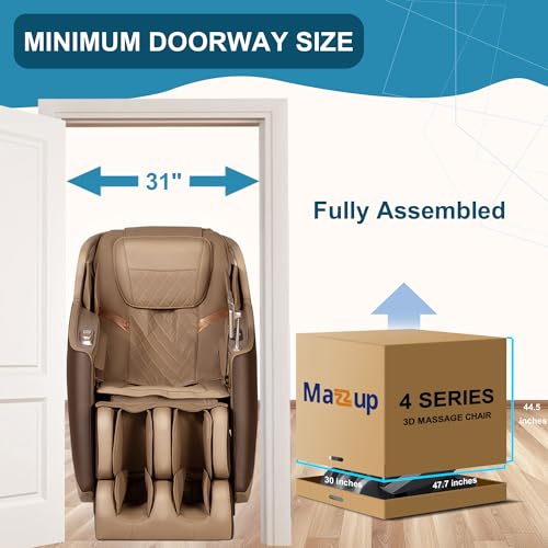 Massage Chair, 3D Massage Chair Full Body, Zero Gravity Shiatsu Recliner W/Heating, SL Track, Wireless Charger, Bluetooth Speaker, Foot Rollers